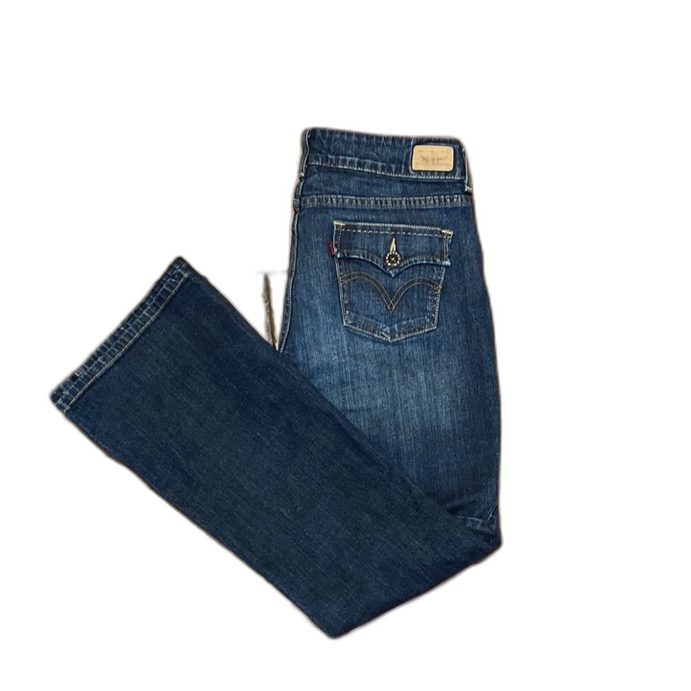 Levi’s Women's 526 Slender Bootcut Dark Wash Blue Jeans-sz 12